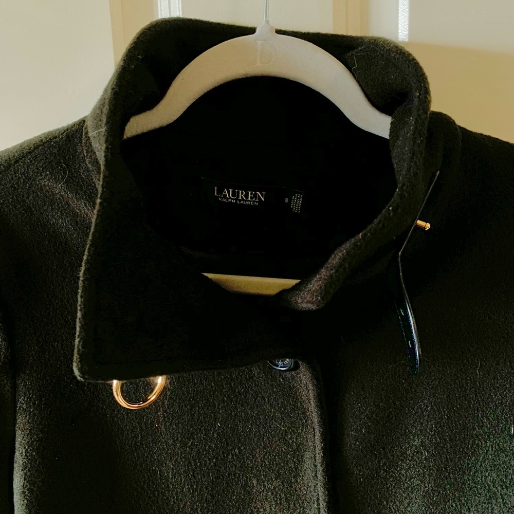 Ralph Lauren Buckle Collar Coat in Forest Green - Picture 2 of 7